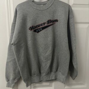 vintage Hanes Gray 'Hoover Dam USA' Crewneck Sweatshirt